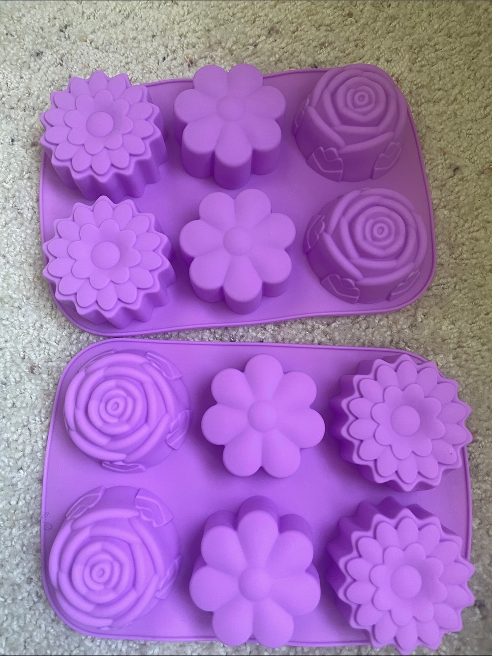 Purple Floral Silicone Mold Set